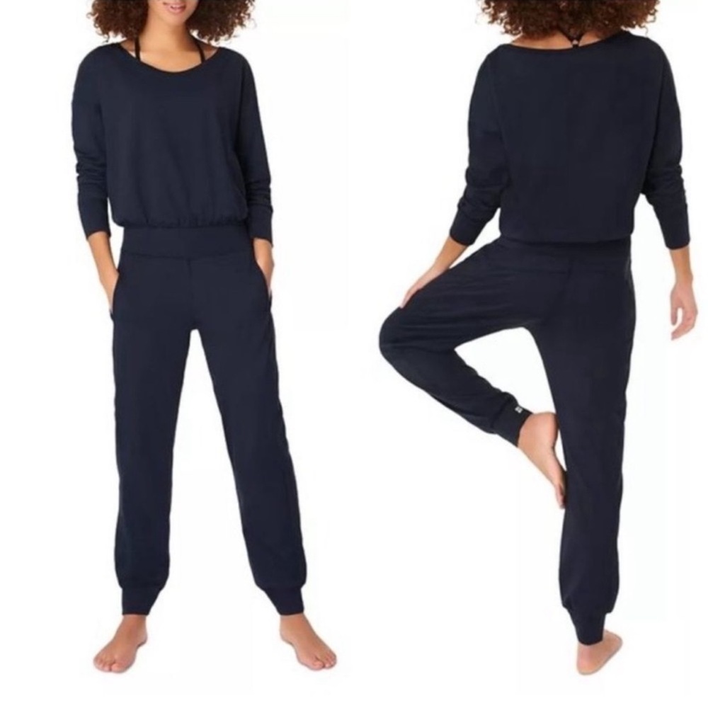 Sweaty Betty Gary Jumpsuit black Long Sleeve size Medium    romper